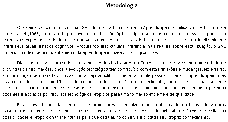 metodologia do sae