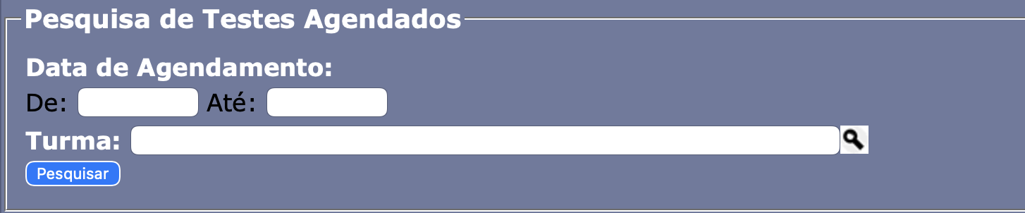filtro visualizar agendamento