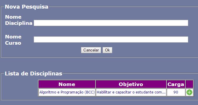 Pesquisa disciplina