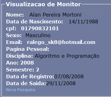 Dados Monitor
