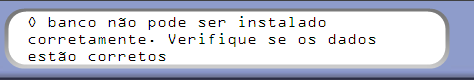 erro ao instalar